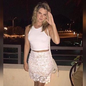 White lace skirt